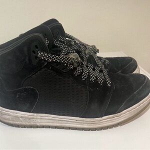 Jordan Black High-Tops with Patterned Laces